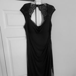 XScape Black, Open Back Floor length dress